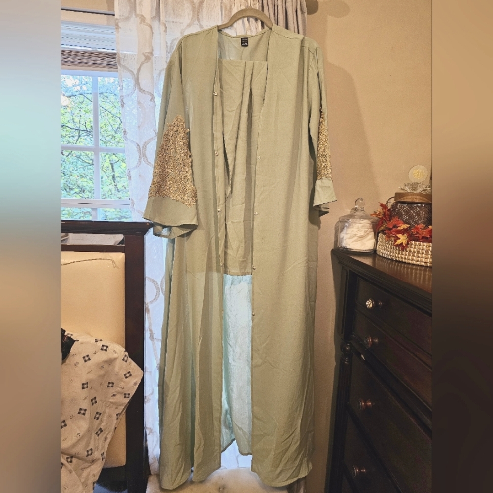 elegant abaya with embroidery